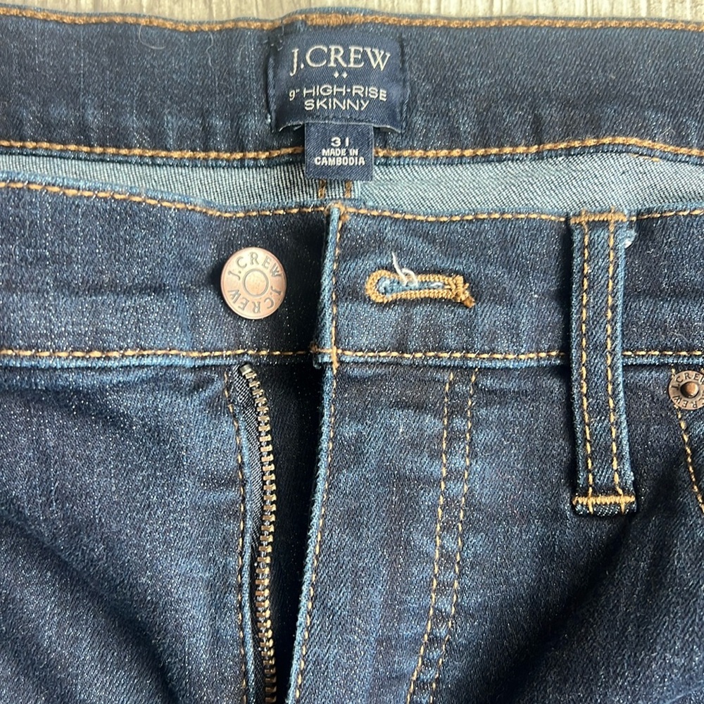 J. Crew 9” High Rise Skinny Jeans Women’s Size 31 Dark Wash